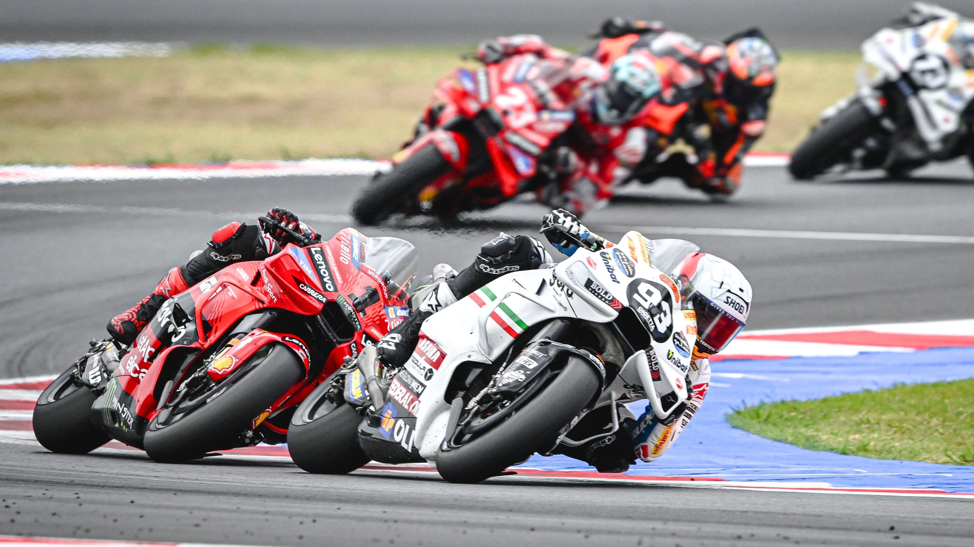 Marc Márquez y Pecco Bagnaia en Misano durante el pasado GP de San Marino de MotogP