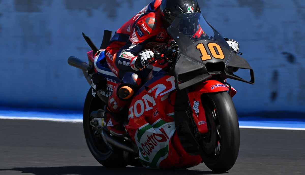 Luca Marini con la nueva aerodinámica de Honda Luca Marini con la nueva aerodinámica de Honda