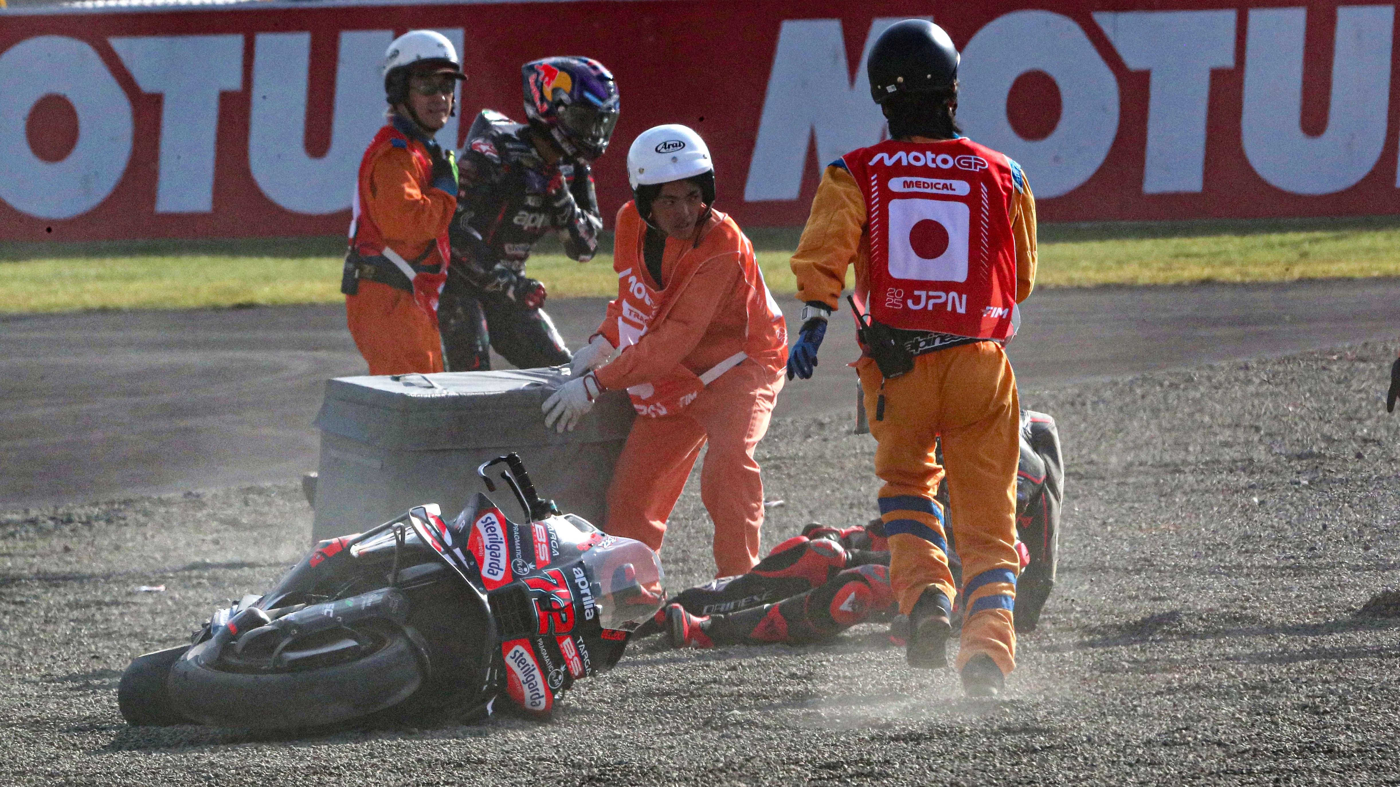 Jorge Martín y Marco Bezzecchi por los suelos en el Sprint, MotoGP Japón 2025