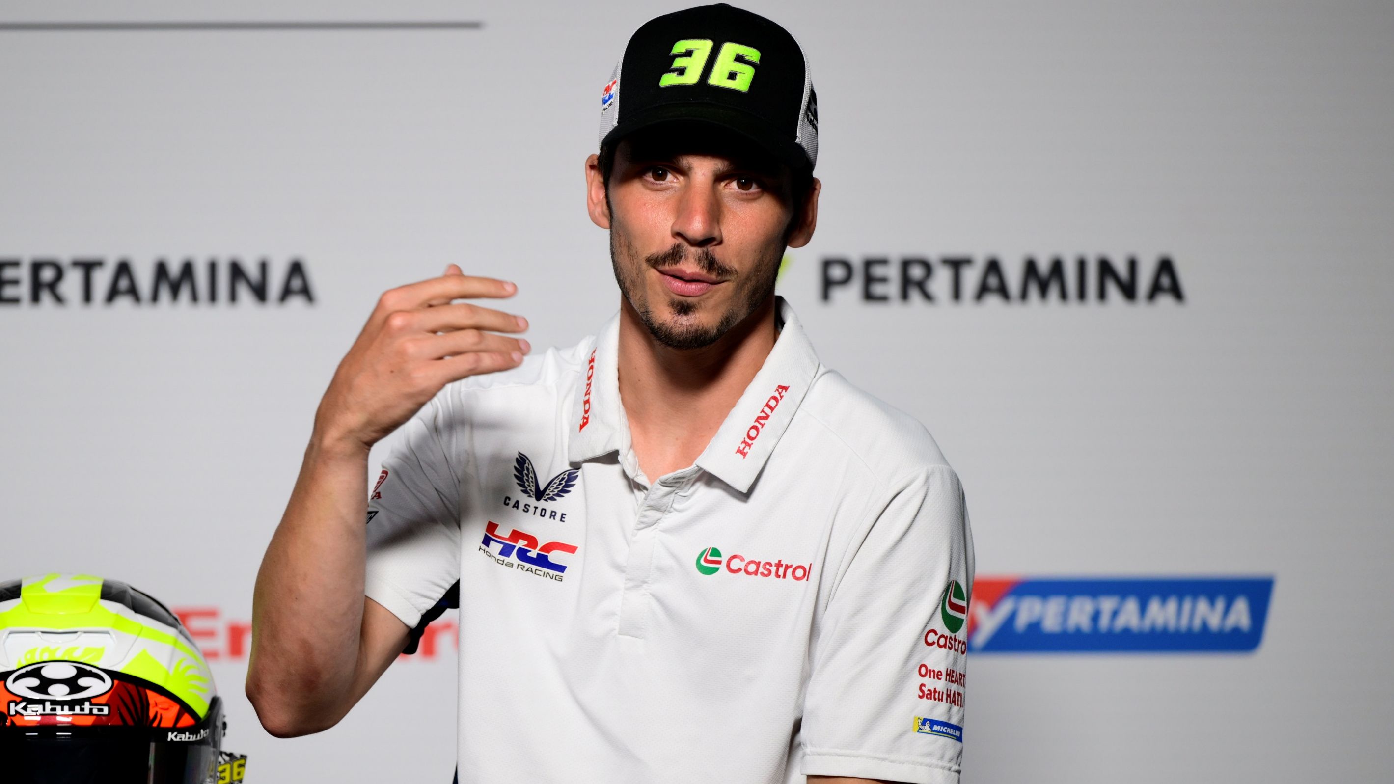 Joan Mir en la rueda de prensa del GP de Indonesia de MotoGP 2025