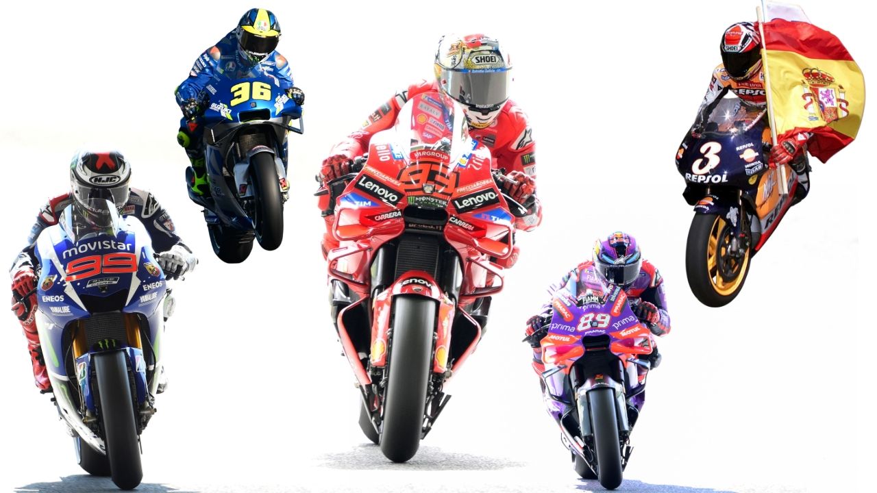 Marc Márquez, Jorge Lorenzo, Joan Mir, Jorge Martín y Álex Crivillé son los campeones españoles en la categoría reina de MotoGP