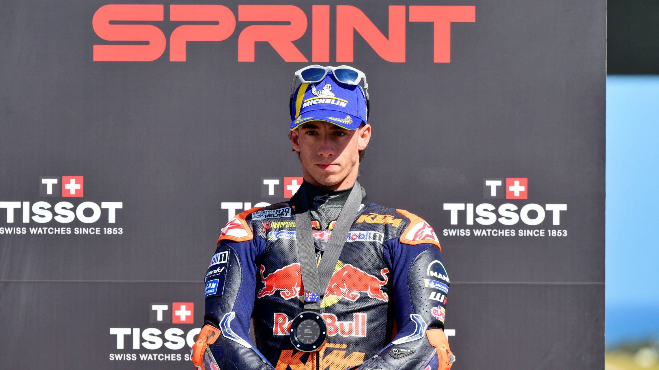 Pedro Acosta en el podio del Sprint del GP de Australia