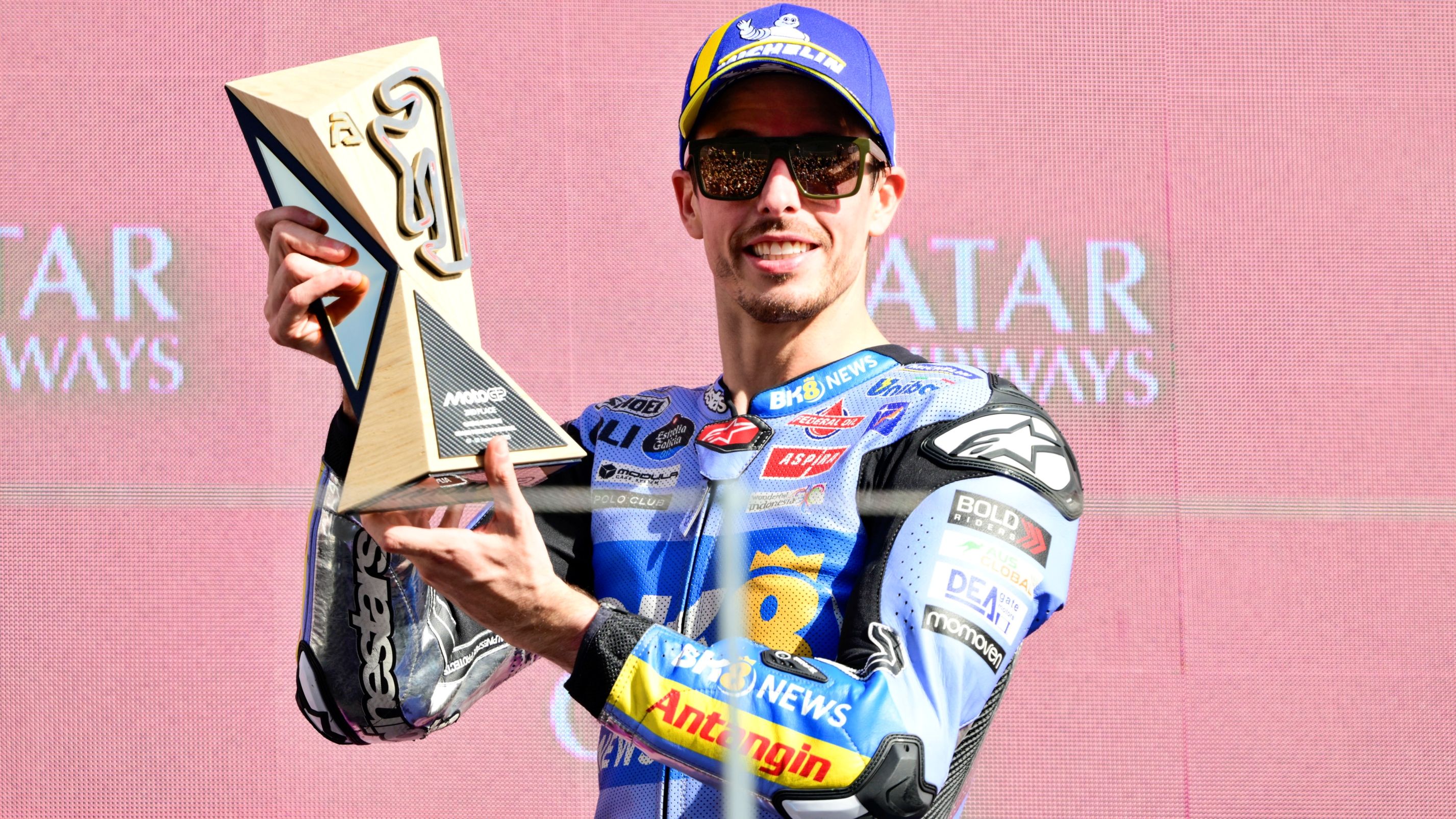 Alex Márquez en el podio del GP de Portugal