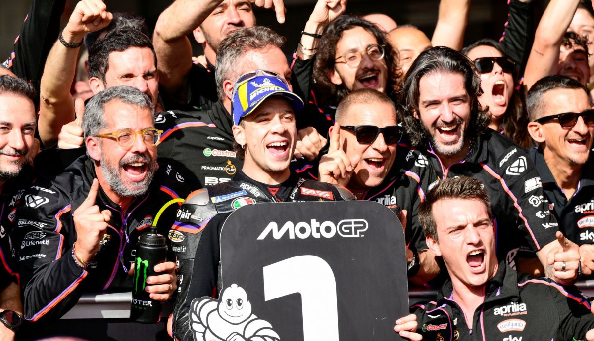 Aprilia celebra el triunfo de Marco Bezzecchi