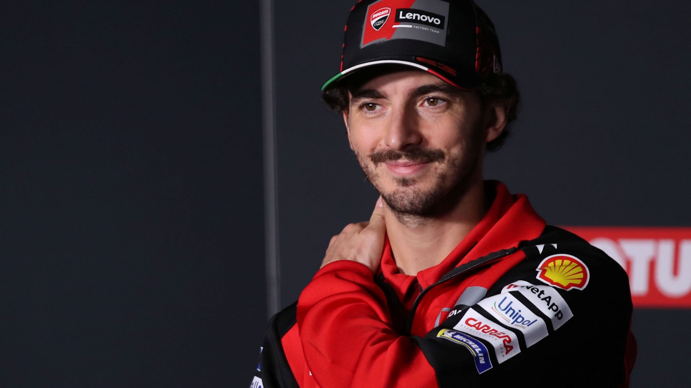 Pecco Bagnaia en la rueda de prensa previa al GP de Valencia de MotoGP 2025