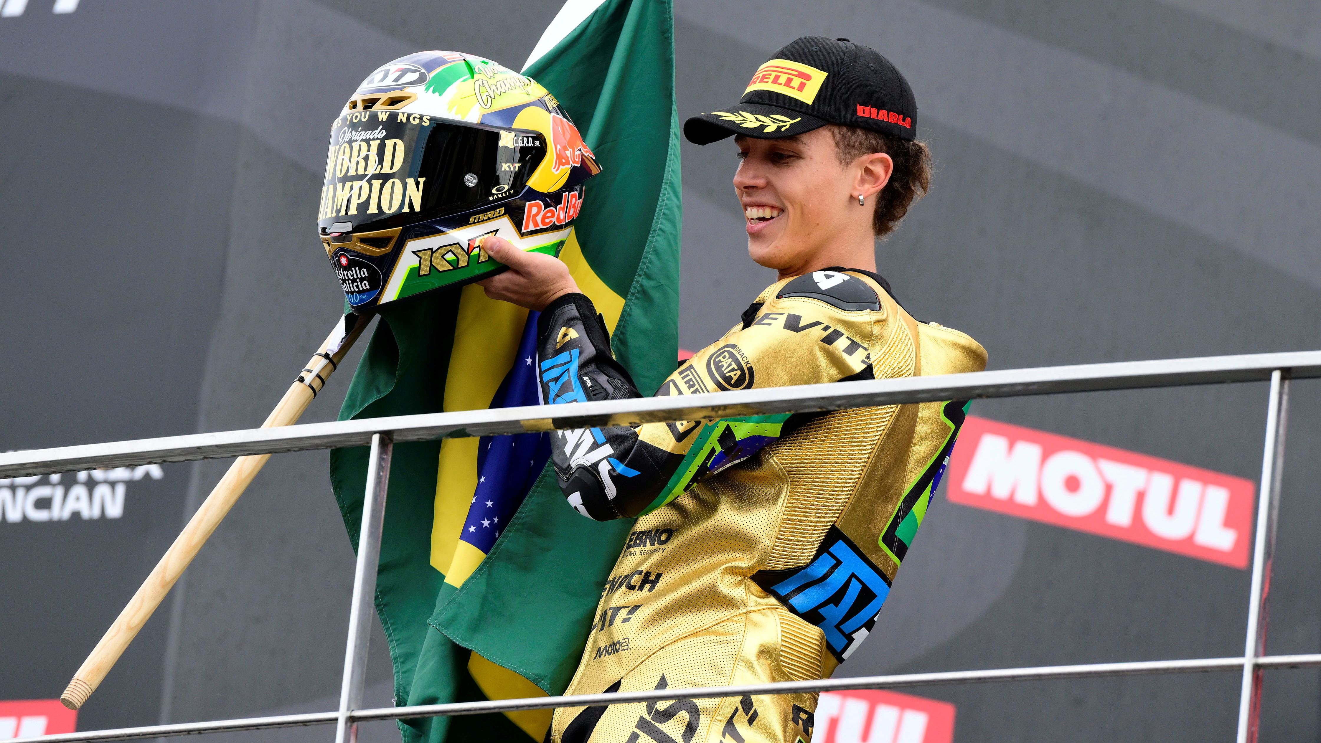 Diogo Moreira festeja el primer título para Brasil, Moto2 Valencia 2025