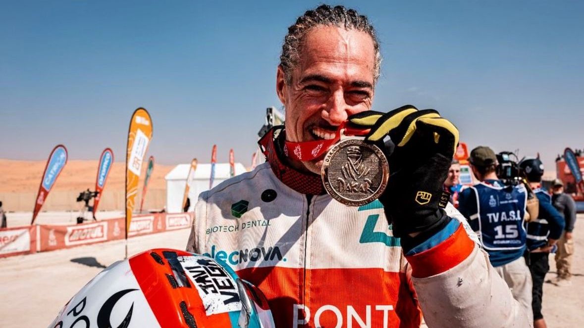Javi Vega al término del pasado Dakar, el primero que hizo con Kove
