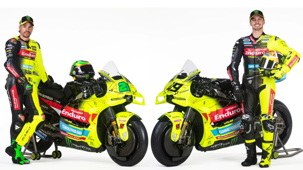 Franco Morbidelli y Fabio Di Giannantonio junto a las Ducati Desmosedici GP del Pertamina Enduro VR46 Racing Team para MotoGP 2026