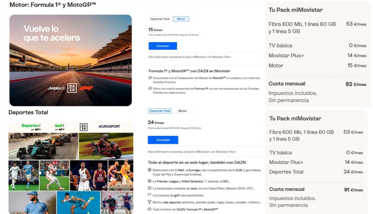 Hay dos planes para ver MotoGP 2026 en Movistar+