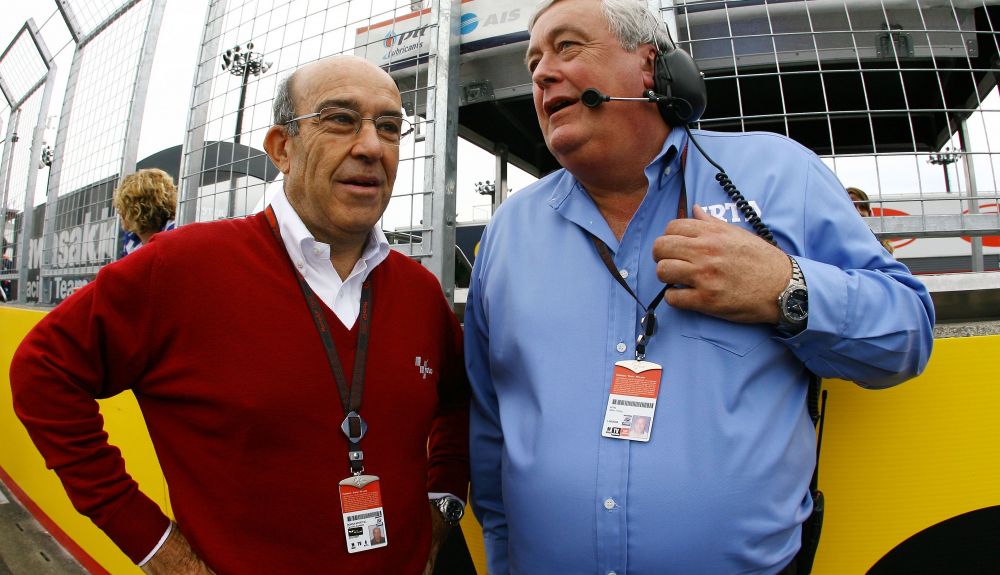 Carmelo Ezpeleta (Dorna) y Mike Trimby (IRTA).