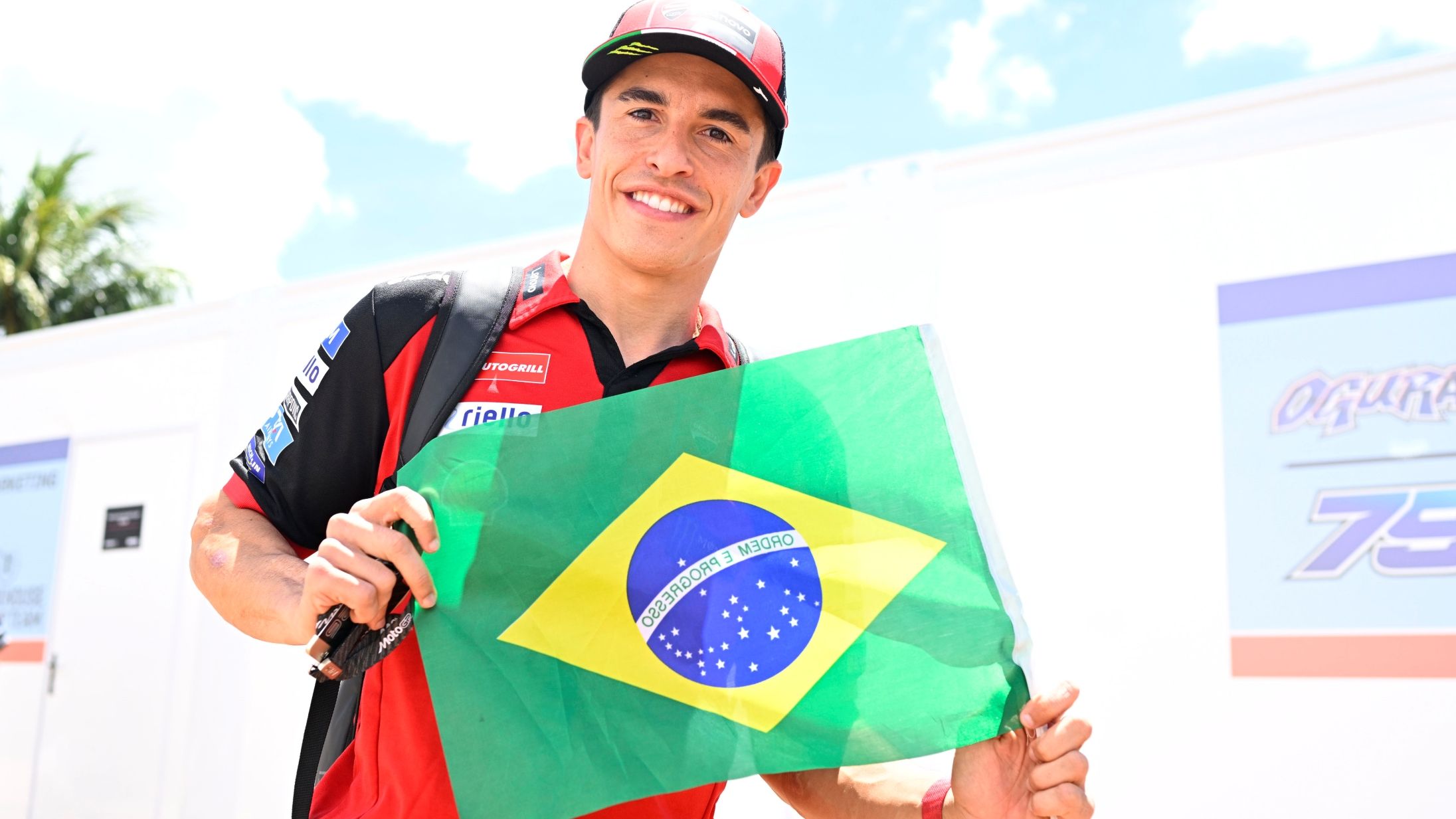 Marc Márquez a su llegada al Ayrton Senna de Goiania para el GP de Brasil