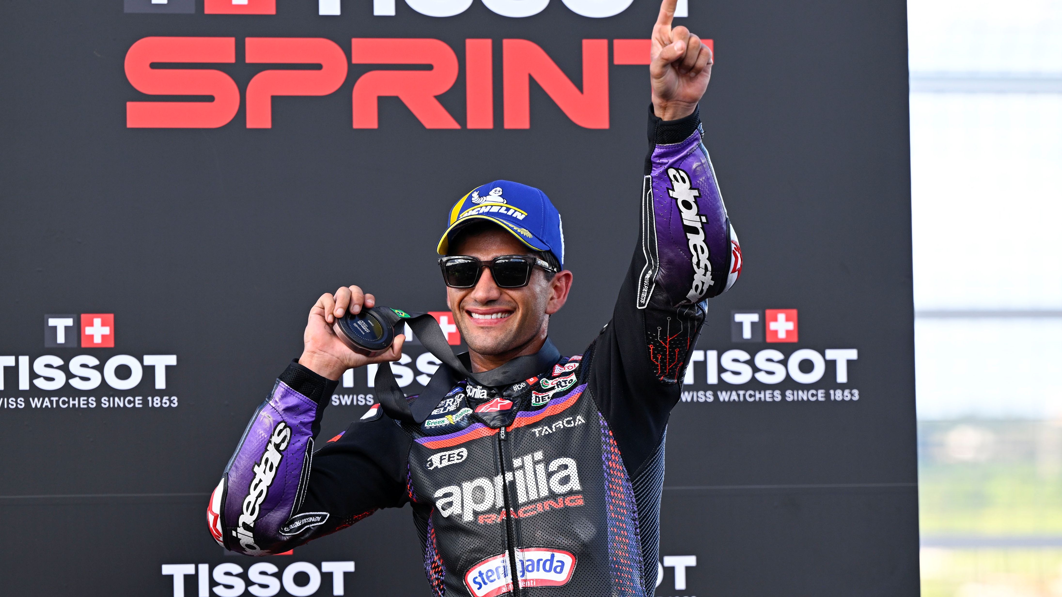 Jorge Martín celebra su podio en el Sprint del Gran Premio de Brasil de MotoGP 2026