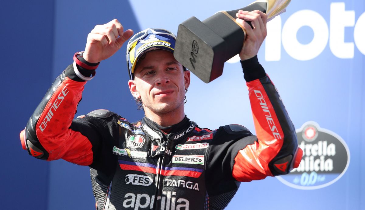 Marco Bezzecchi celebra su victoria en el GP de Brasil de MotoGP 2026
