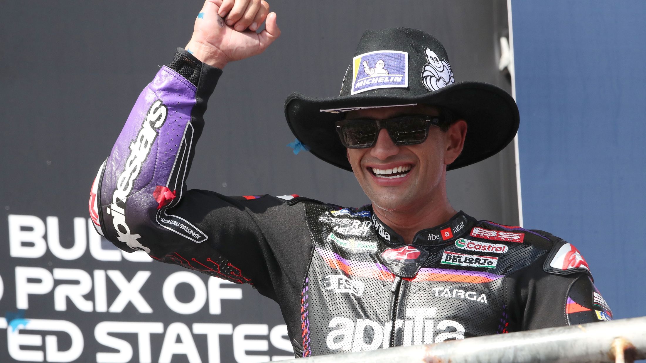 Jorge Martín en el podio del GP de Estados Unidos de MotoGP 2026