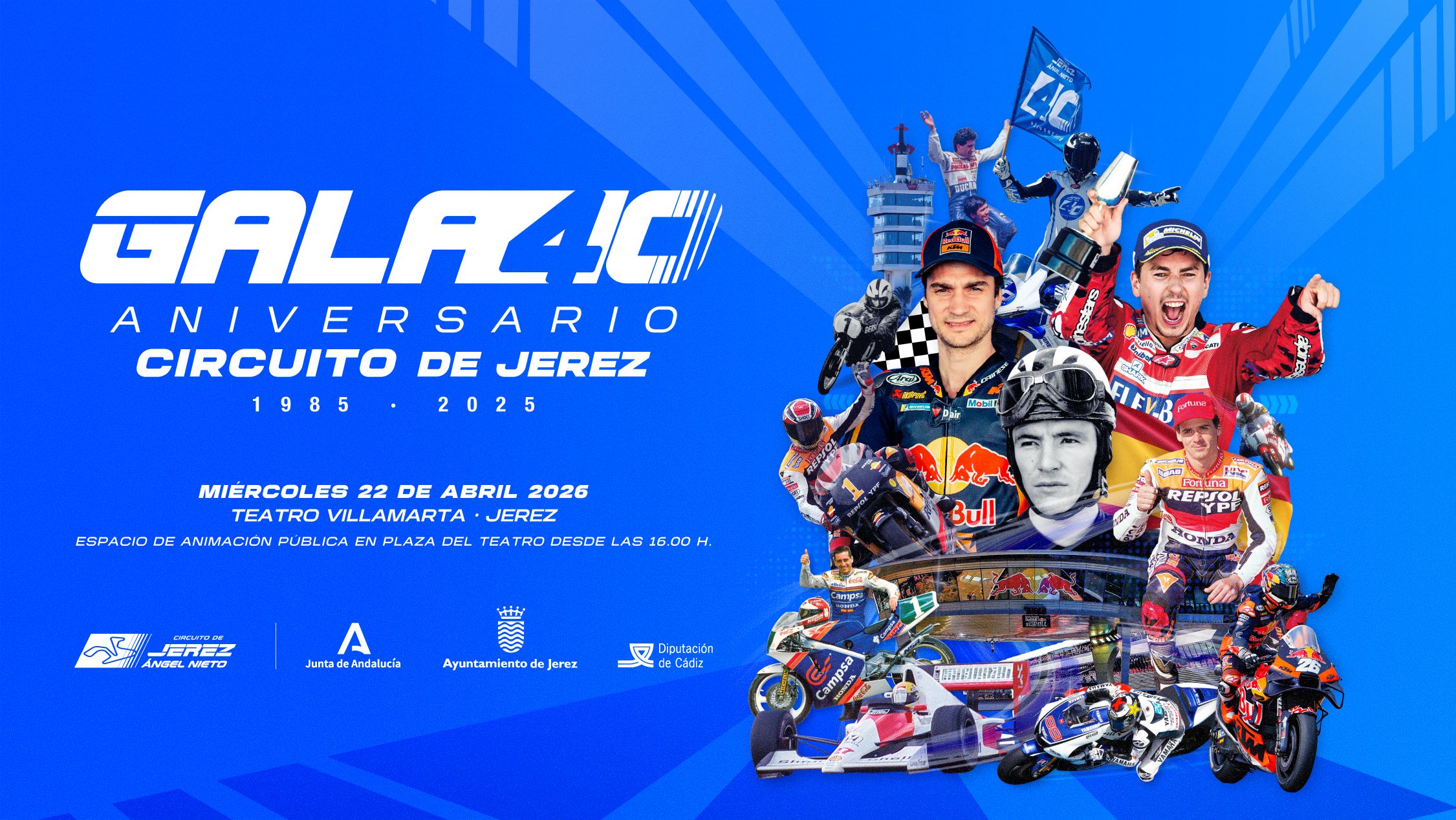 La gala de 40 aniversario del Circuito de Jerez será el 22 de abril.