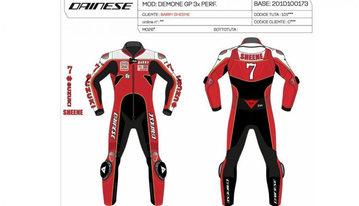 El mono Dainesa réplica Barry Sheene que lucirá su hijo Freddie en Goodwood