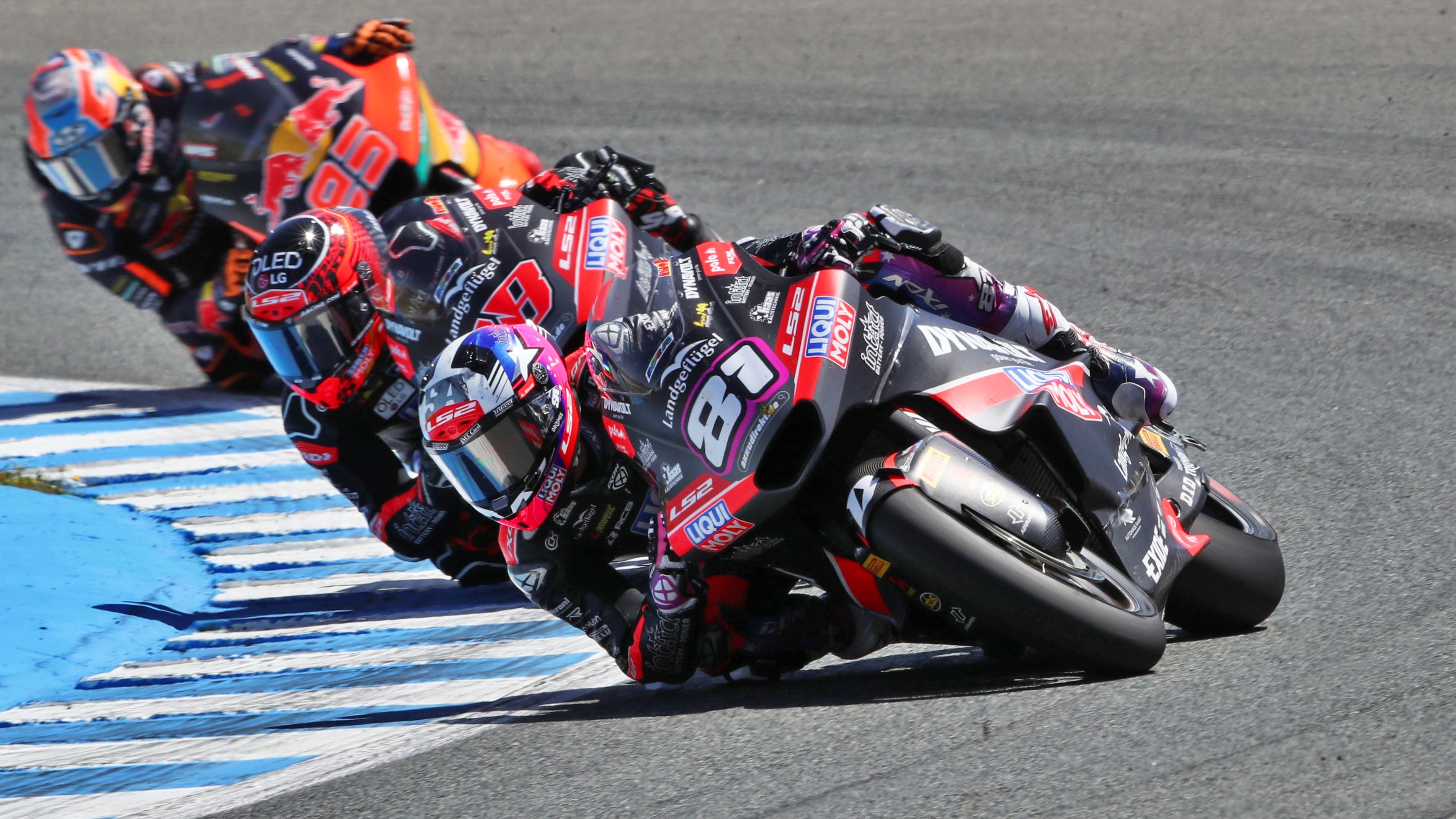 Senna Agius por delante de Manu González y Collin Veijer, Moto2 Jerez 2026