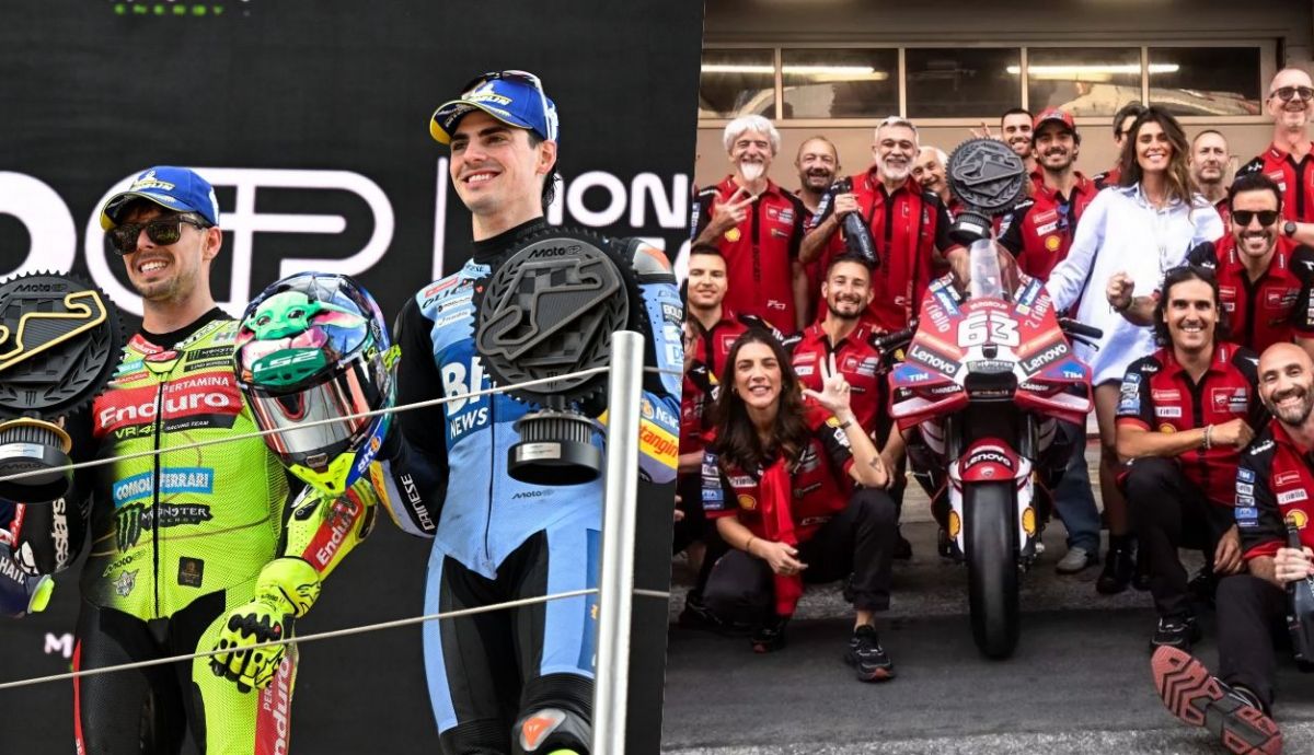 Fabio Di Giannantonio y Fermín Aldeguer subieron al podio y, horas después, Pecco Bagnaia completó el triplete de Ducati
