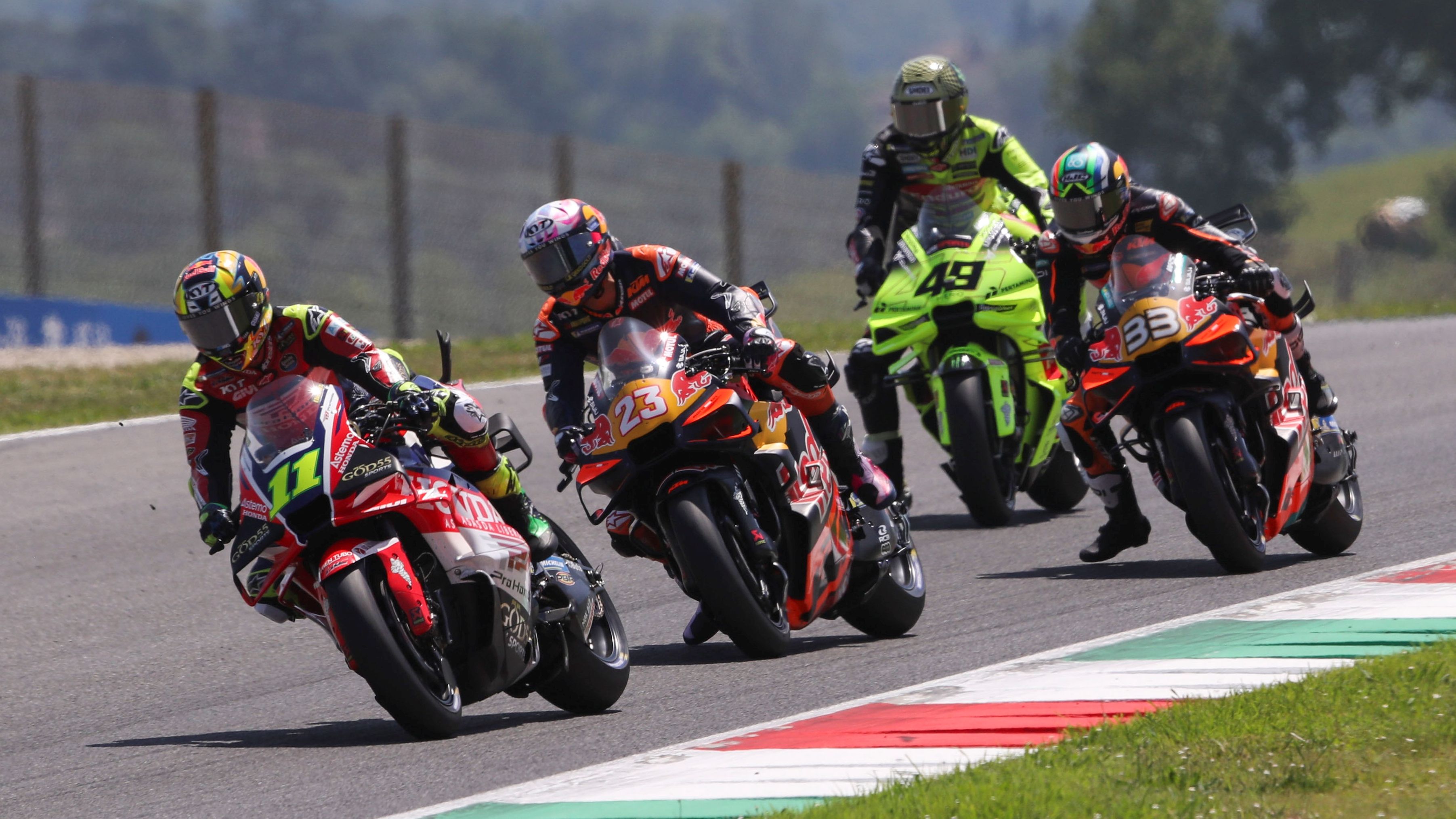 Luca Marini, Enea Bastianini, Brad Binder y Fabio Di Giannantonio, MotoGP Mugello 2026