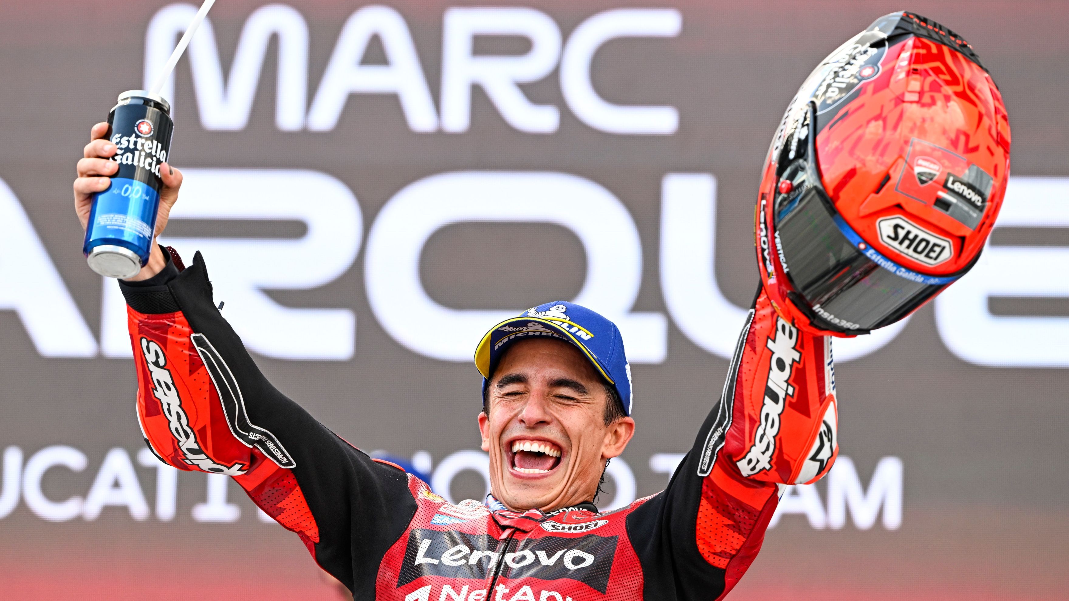 Marc Márquez celebra su victoria número 100 en Balaton