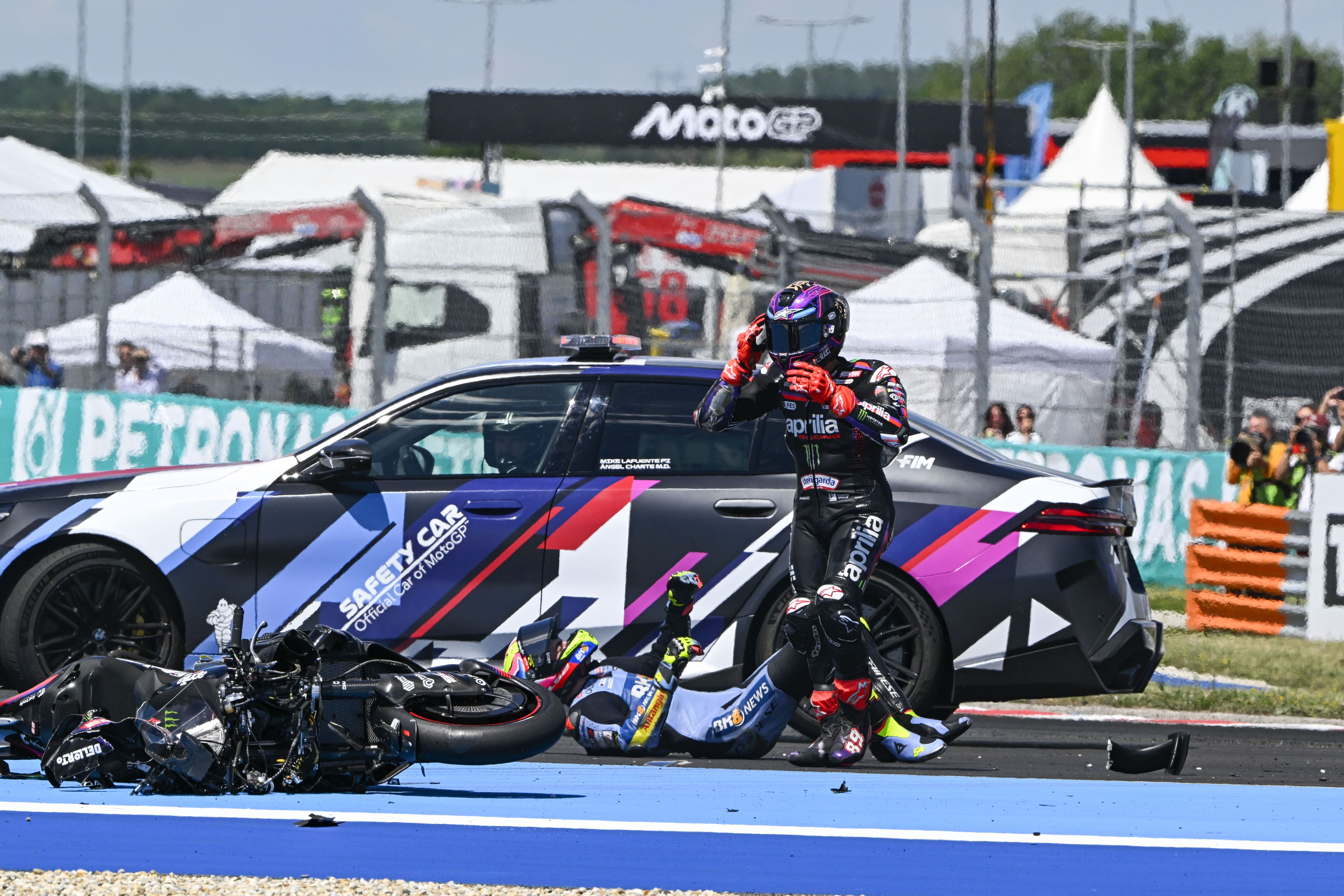 Así ha sido la dura caída en MotoGP después de que Jorge Martín perdiese el control de su Aprilia