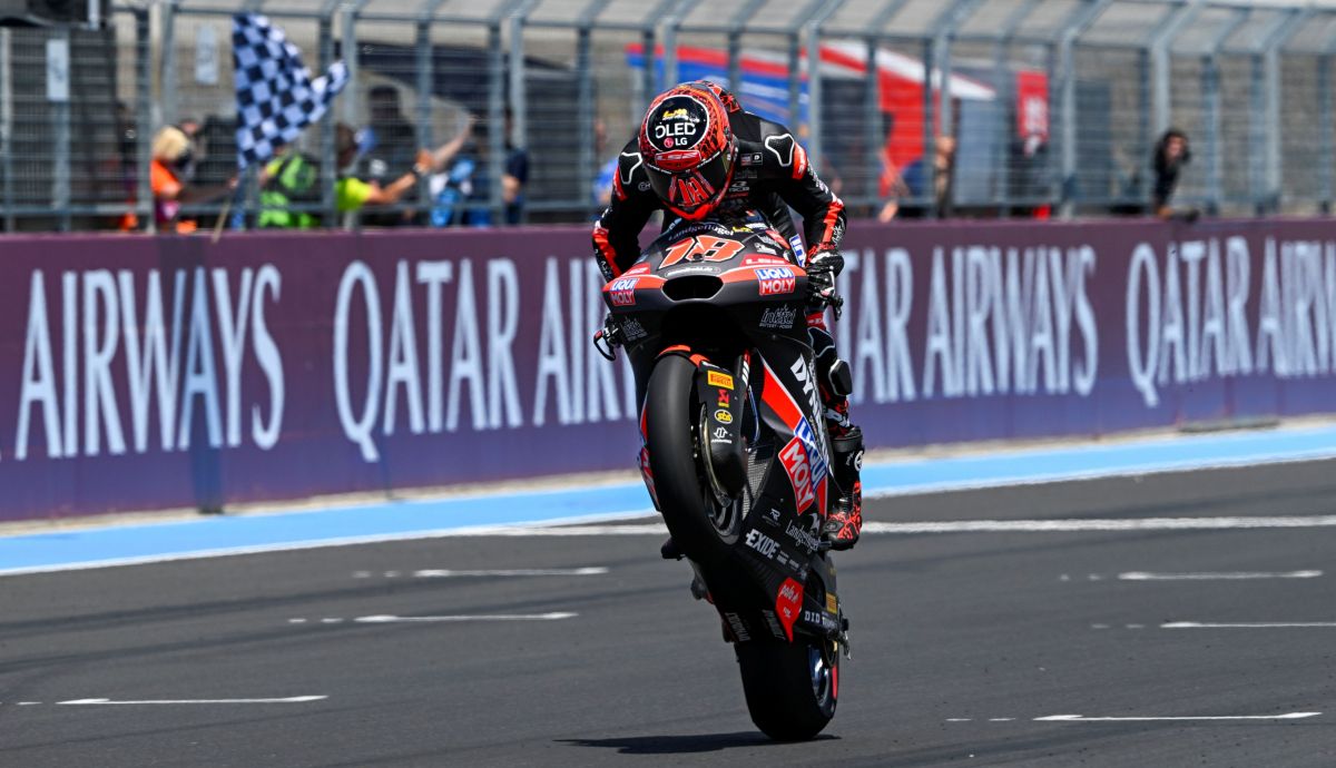 Manu González celebra su tercera victoria seguida, Moto2 Hungría 2026
