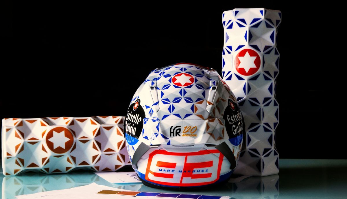 El casco especial Estrella Galicia que llevará Marc Márquez en el GP de Chequia de MotoGP 2026 en Brno