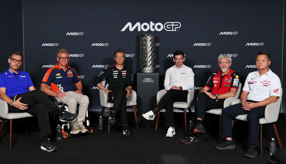 Yamaha, KTM, Aprilia, MotoGP, Ducati y Honda han estado representadas en la rueda de prensa