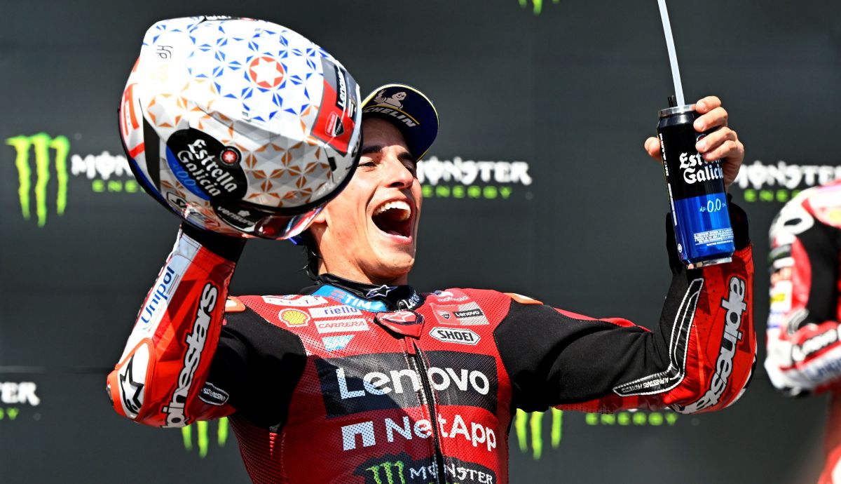 Marc Márquez celebra su victoria en Brno