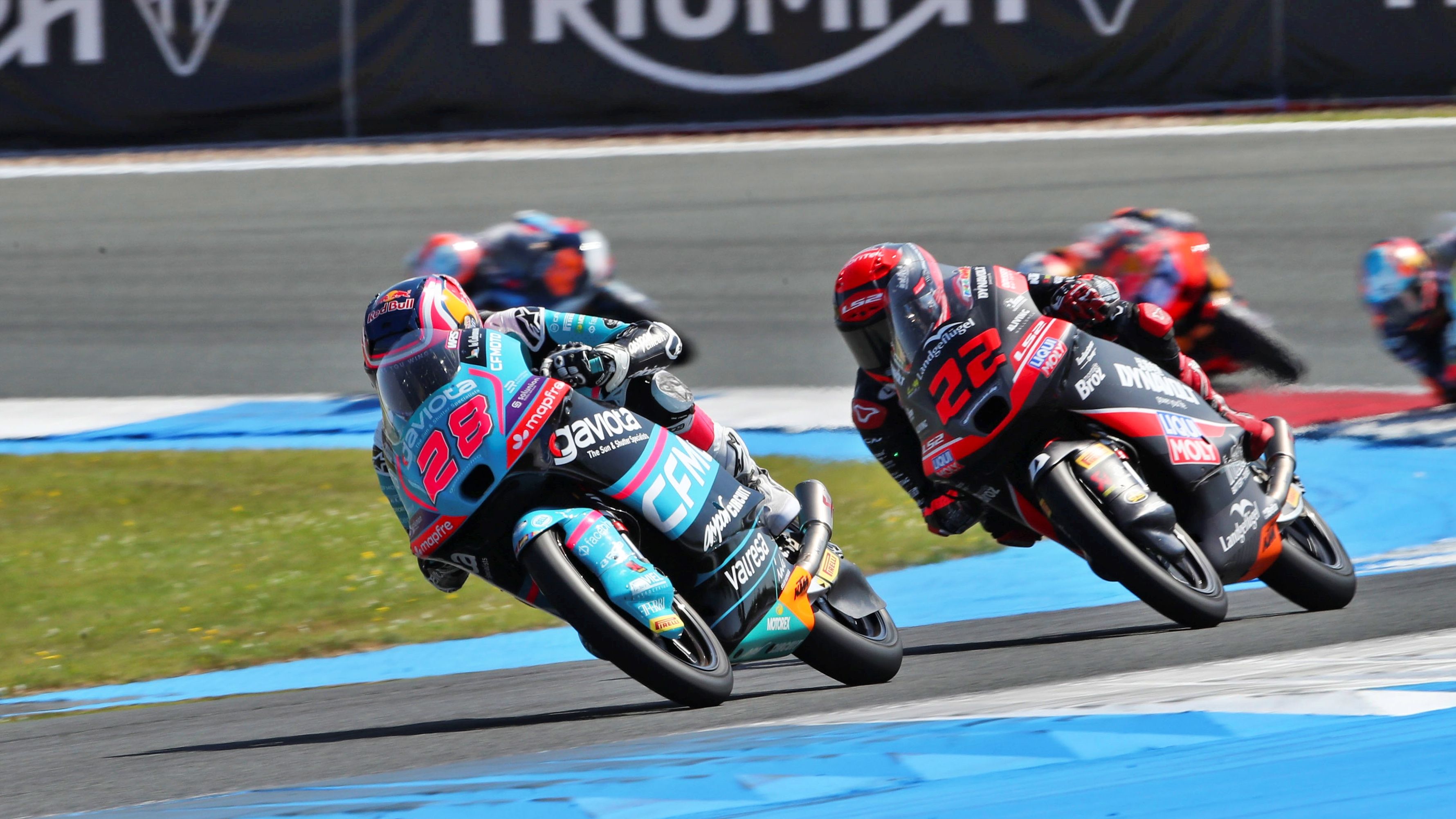 Máximo Quiles y David Almansa se escapan del resto, Moto3 Assen 2026