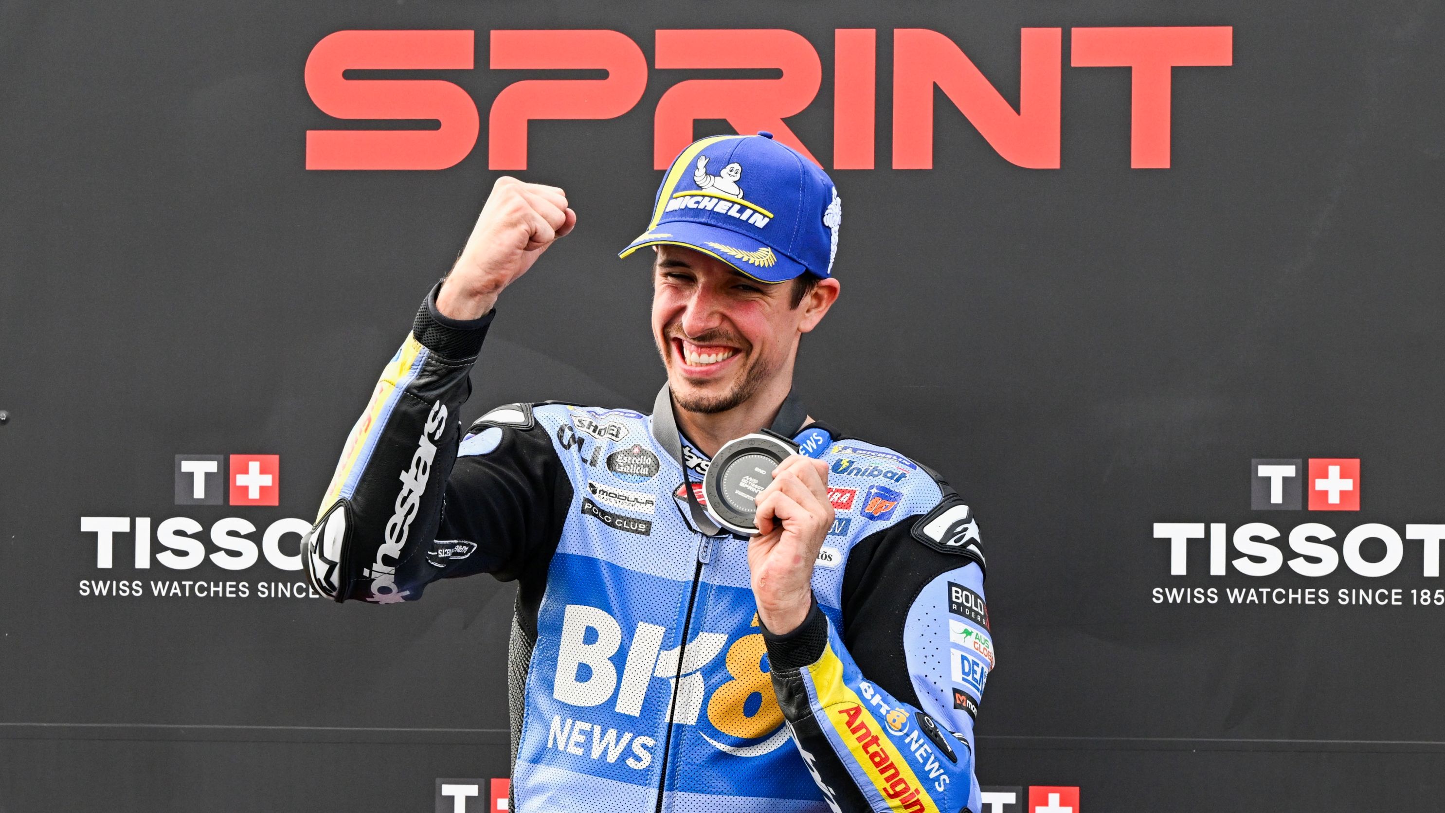 Alex Márquez celebra su segundo puesto en el Sprint de Sachsenring