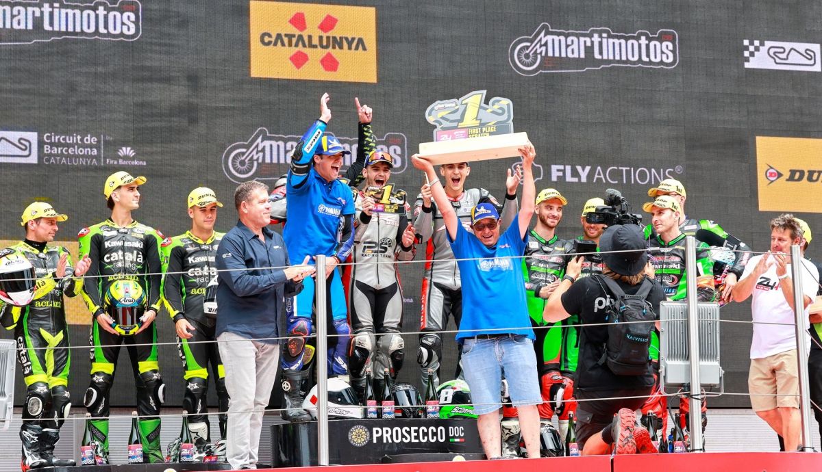 El podio de las 24H Moto Barcelona Catalunya 2026 con FR Moto, Català y Box 69
