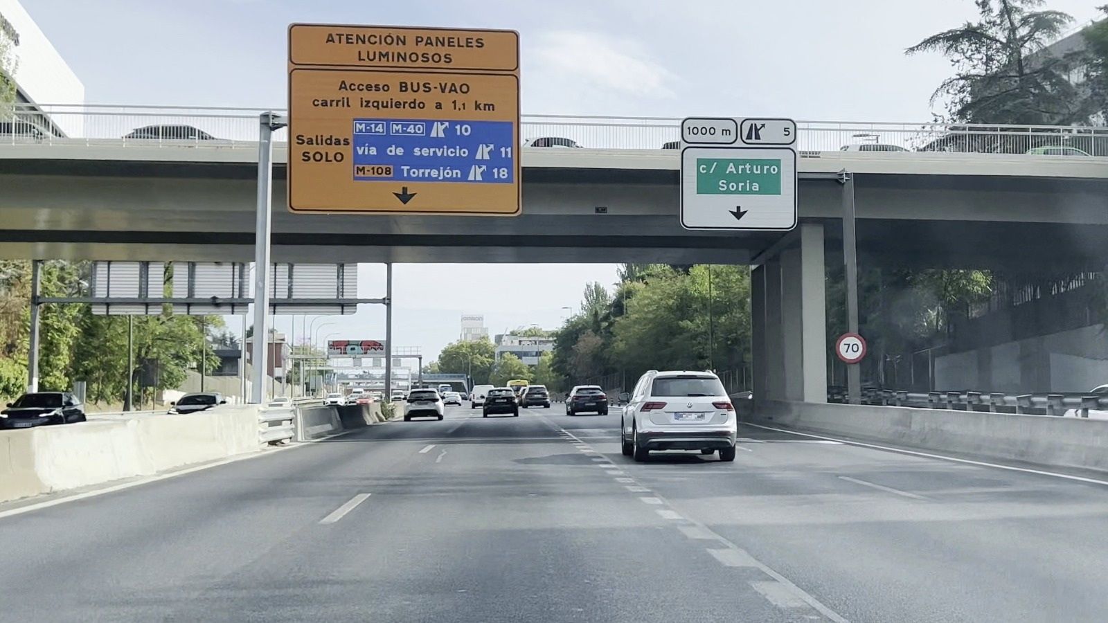 Comienza la fase de pruebas del nuevo carril Bus-VAO de la A-2 en Madrid