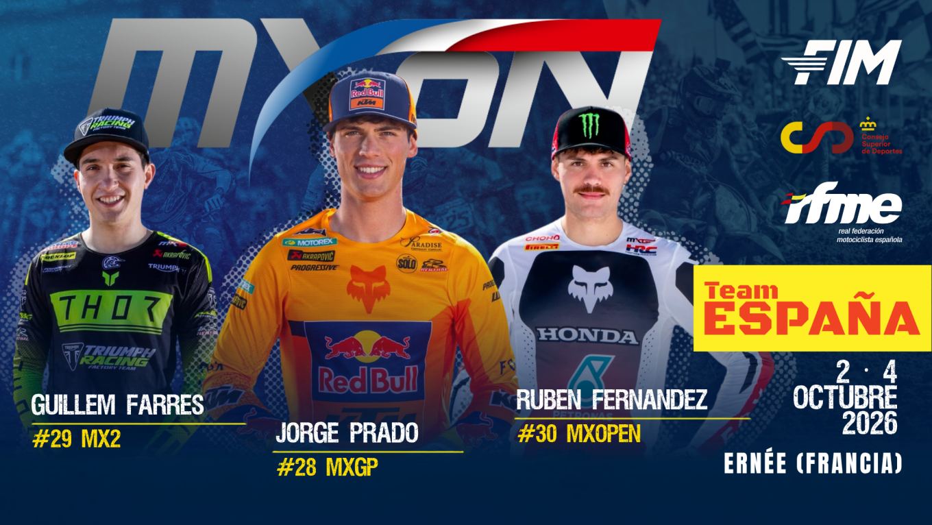 ¡Brutal! Selección España para MX Naciones de Ernée, Francia: Prado, Farrés, Fernández