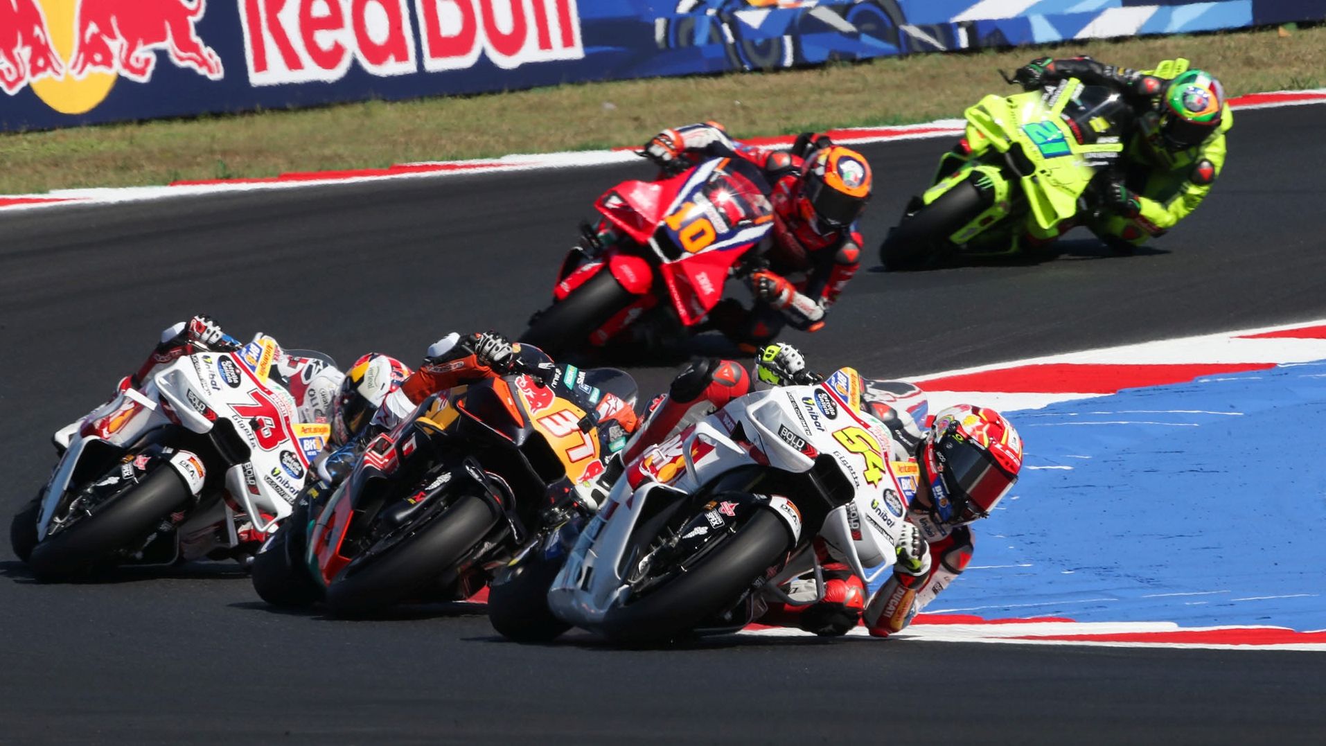 Fermín Aldeguer, Pedro Acosta, Álex Márquez, Luca Marini y Franco Morbidelli, MotoGP Misano 2026