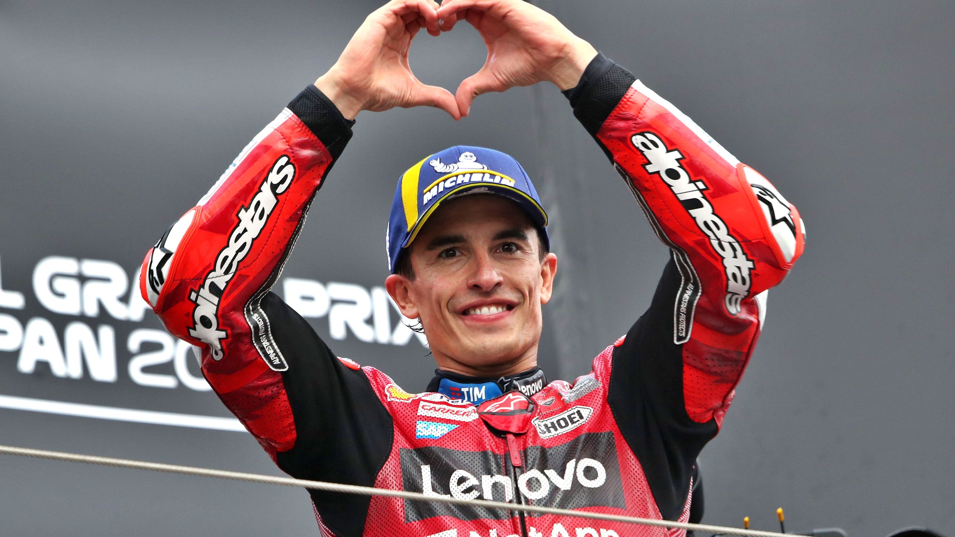 Marc Márquez celebra la victoria en el Gran Premio de Japón