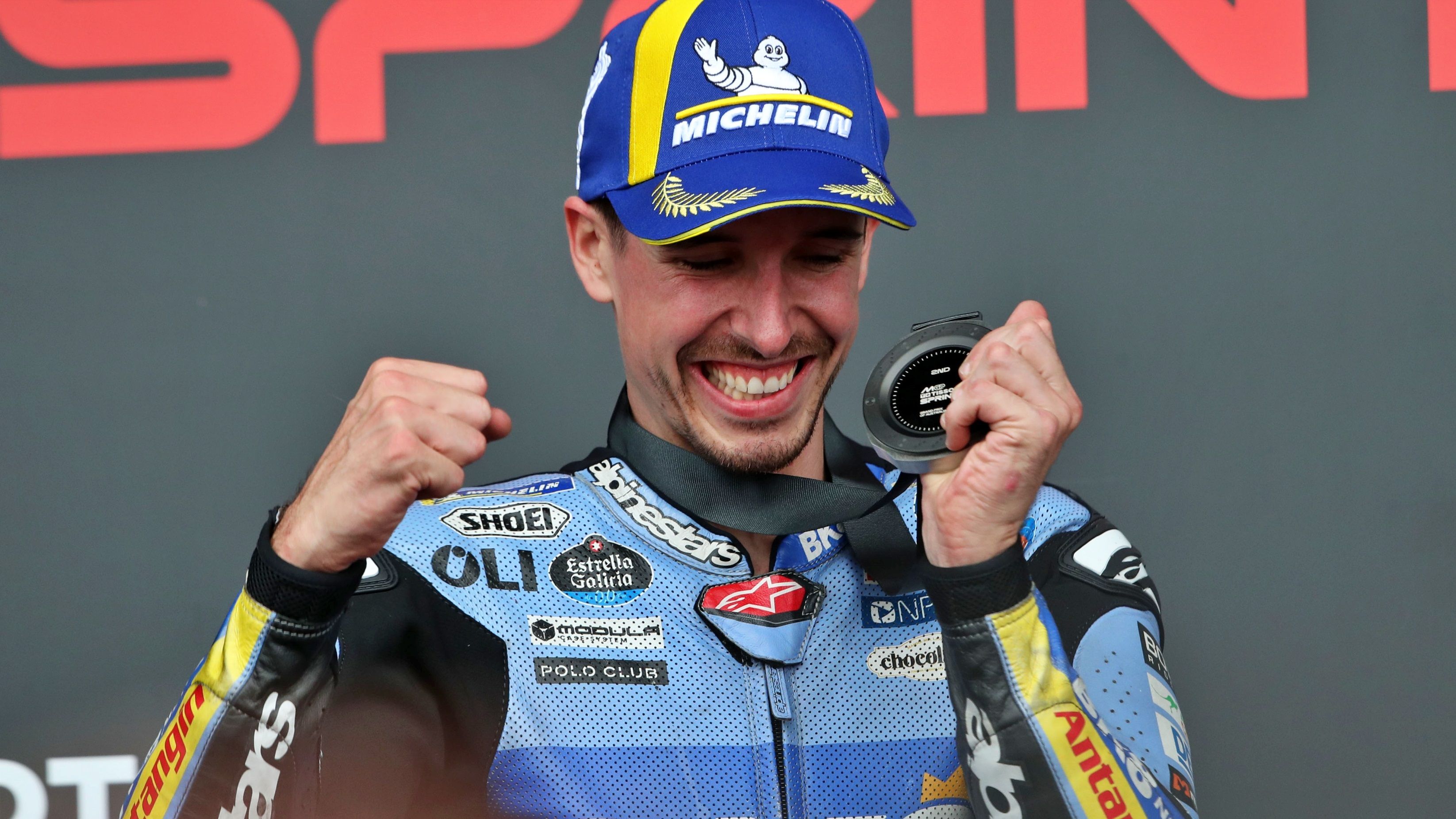 Alex Márquez celebra su podio en el Sprint de Phillip Island