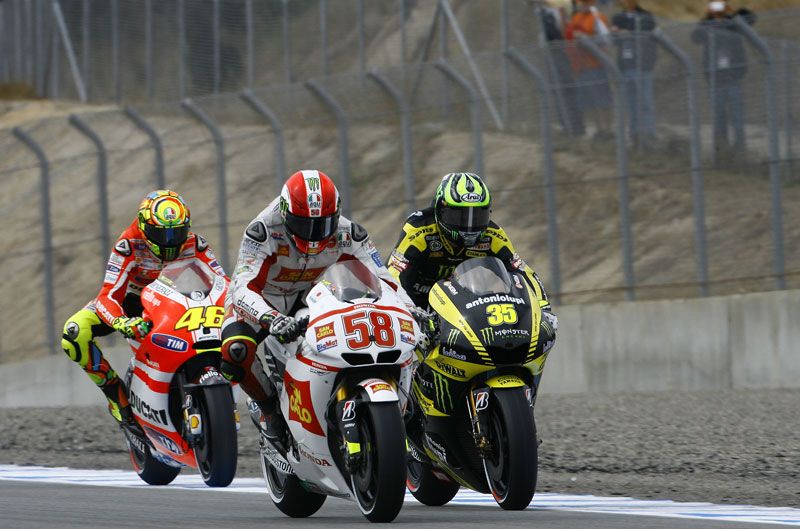 GP EE.UU. 2011. MotoGP. Simoncelli, Edwards, Rossi