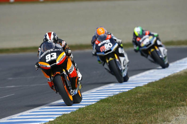 Márquez, Rabat y Espargaró, los tres que subieron al podio
