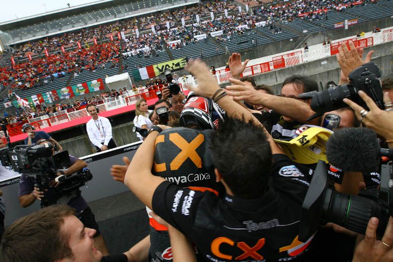 Celebración por la victoria de Márquez