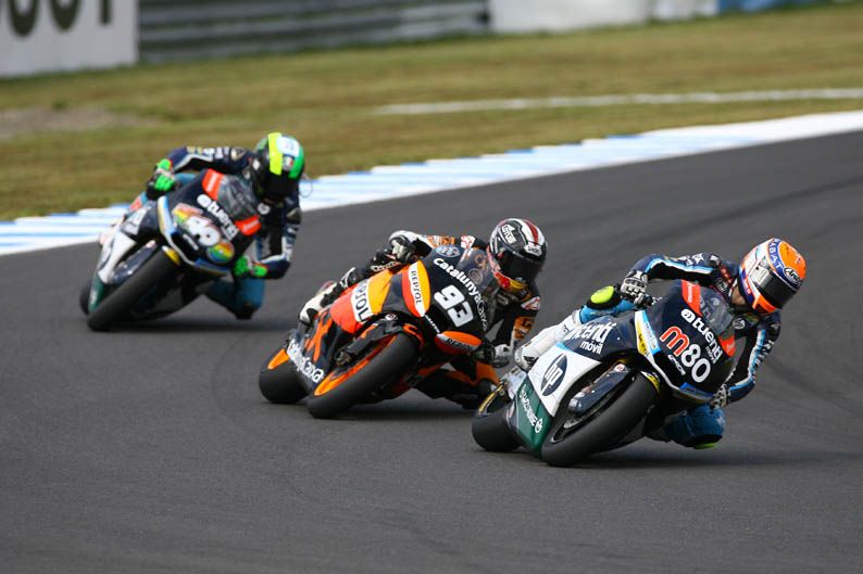 E. Rabat, M. Márquez y P. Espargaró