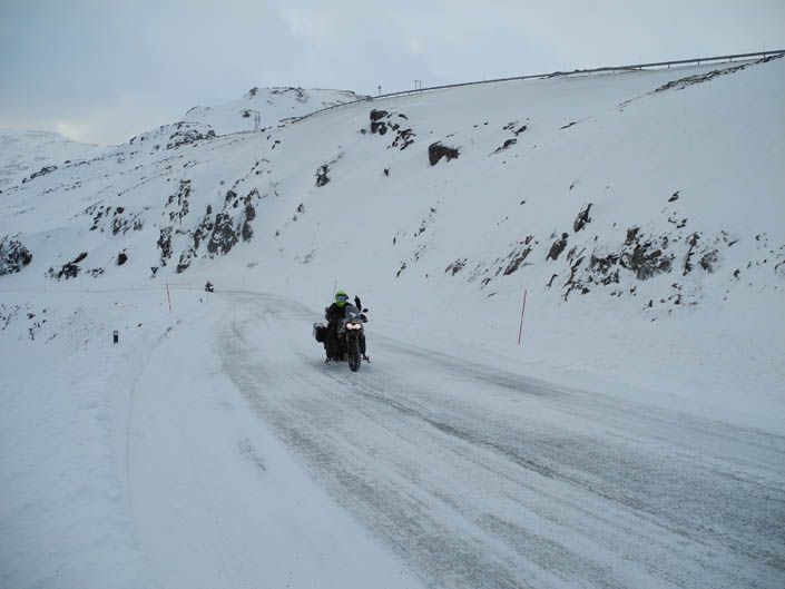 Pioneros en Cabo Norte en invierno