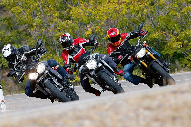 Comparativa MV Augusta brutale 800, Triumph Street Triple R ABS y Yamaha MT-09. Fotos