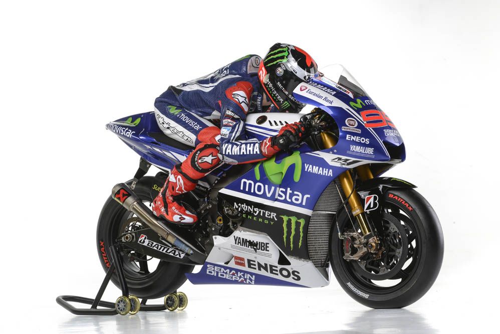 Las Yamaha de Lorenzo y Rossi con los colores de Movistar