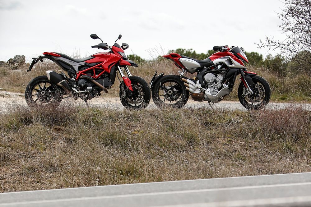 Comparativa supermotard: MV Agusta Rivale vs Ducati Hypermotard. Galería