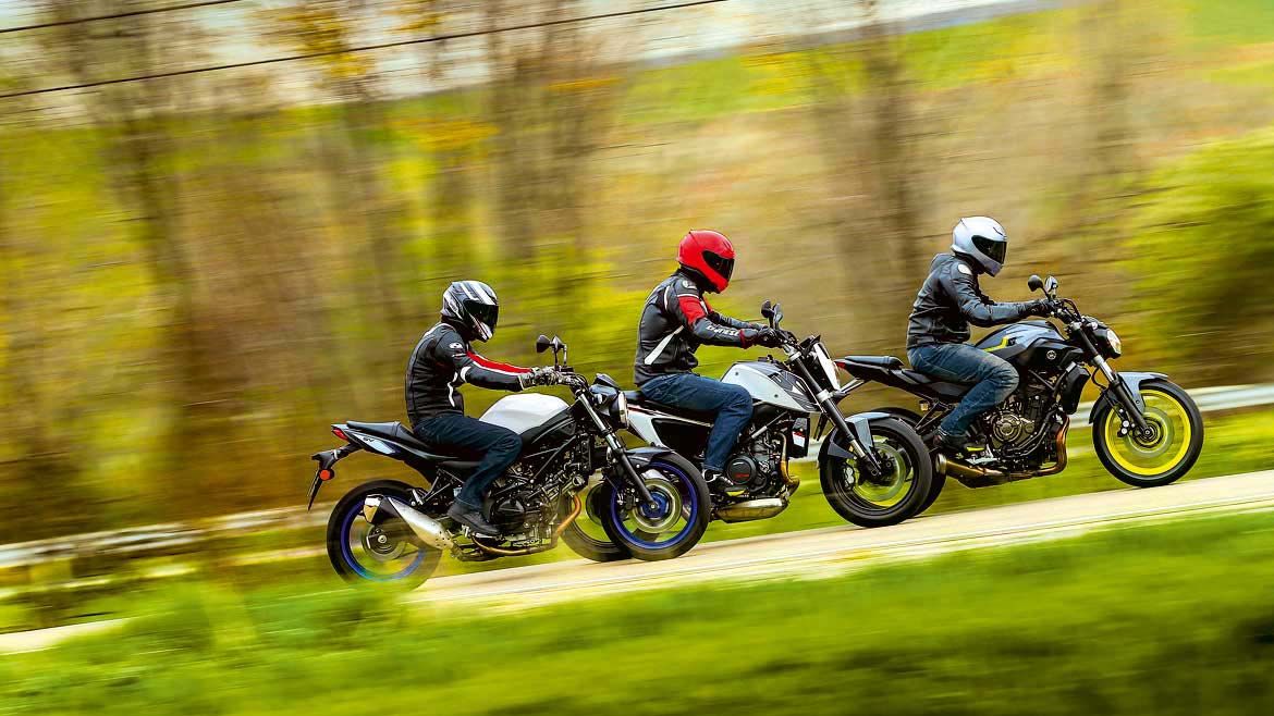 Comparativa KTM 690 Duke, Suzuki SV650 y Yamaha MT-07