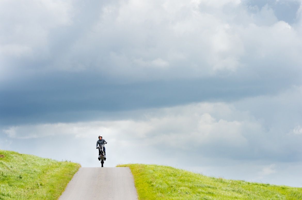 Dougie Lampkin preparando la vuelta a la Isla de Man