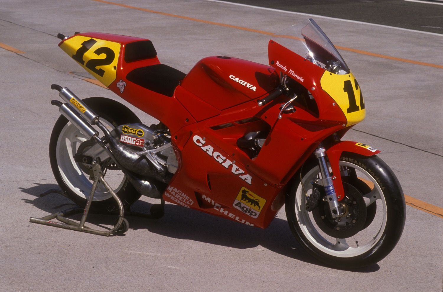 El show de Randy Mamola con Cagiva