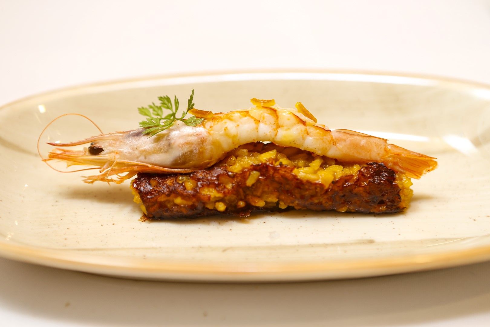 La Gastrocasa: Arroz a la plancha con gamba blanca de Denia.