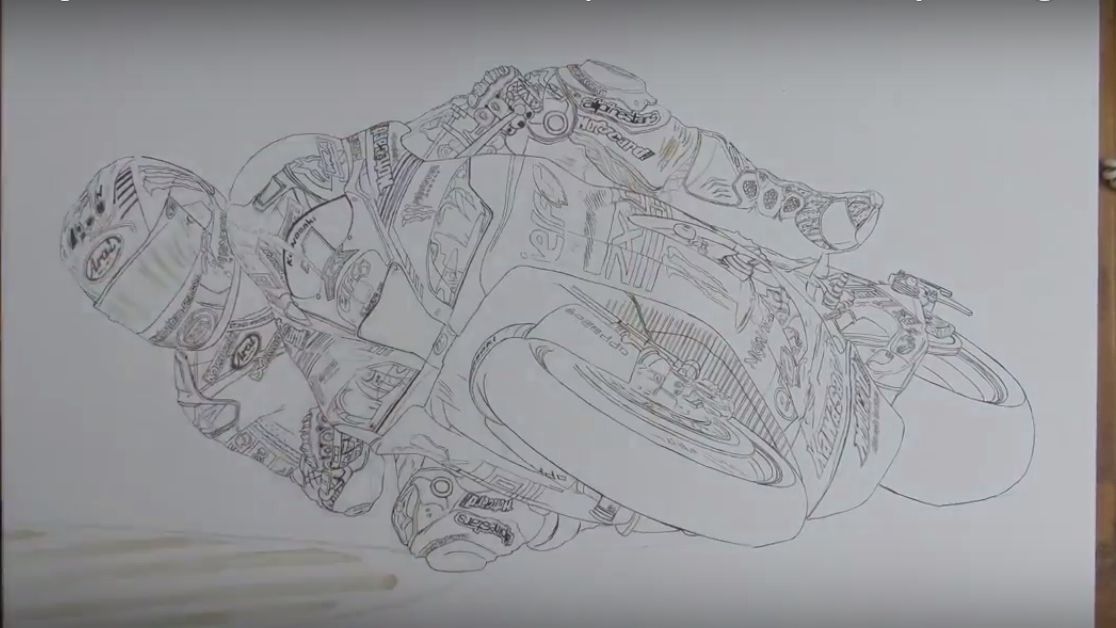 Los dibujos hiperrealistas de motos, by Billy